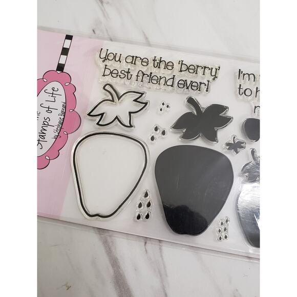 Stamps Of Life BERRIES STRAWBERRY BERRY FRIENDS Fruit Clear Stamps Set - Picture 2 of 4